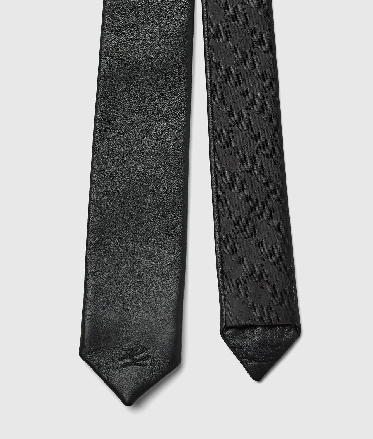Karl Lagerfeld K/Autograph Krawatte Leder schwarz