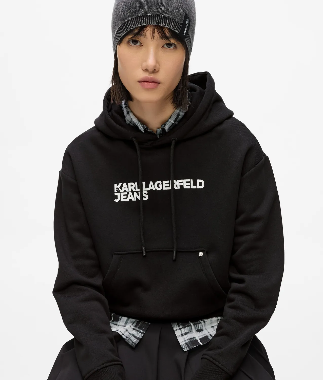 Karl Lagerfeld Jeans Logo Hoodie Baumwolle Kapuze