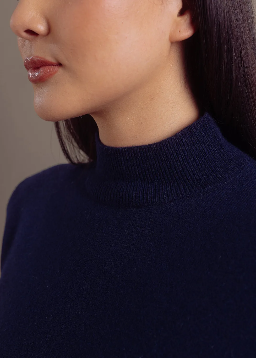 Senatex Feinstrick-Rollkragenpullover Merinowolle Silver