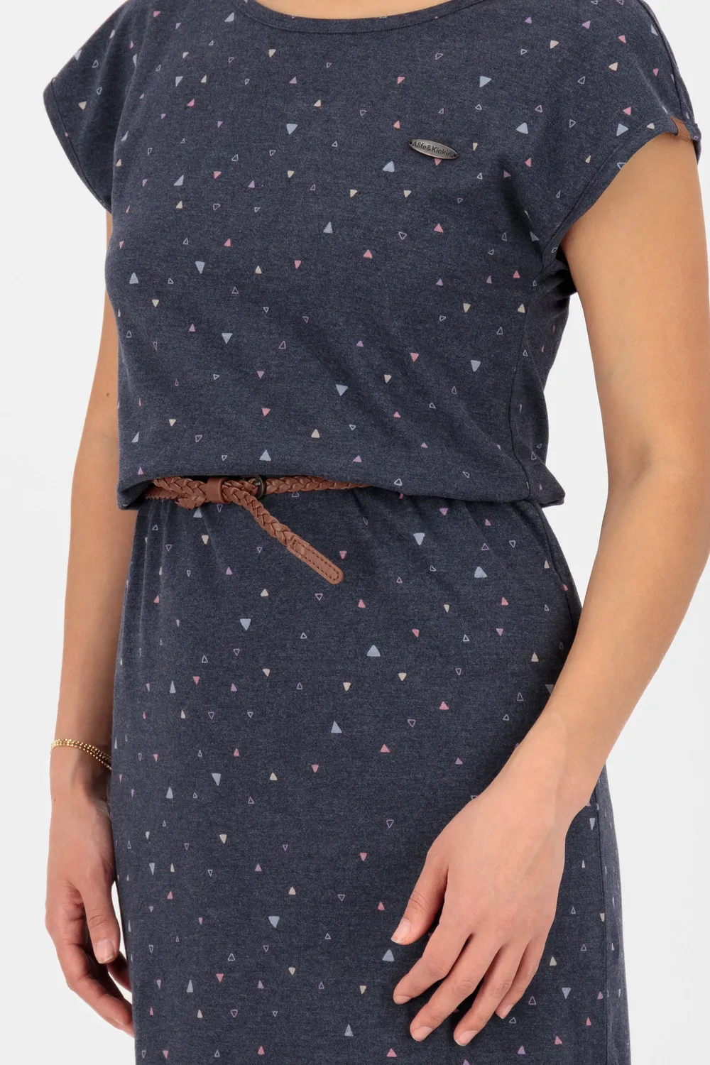 Alife & Kickin ElliAK B Shirtkleid Dunkelblau Jersey Gürtel