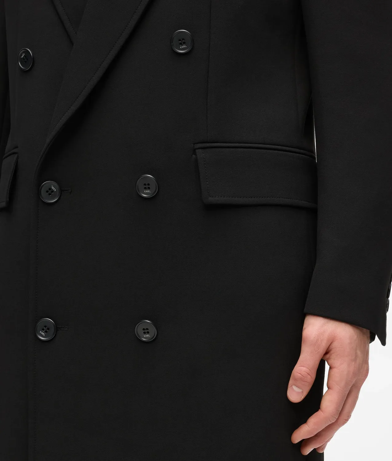 Karl Lagerfeld KL Studio Longline Wollmantel doppelreihig