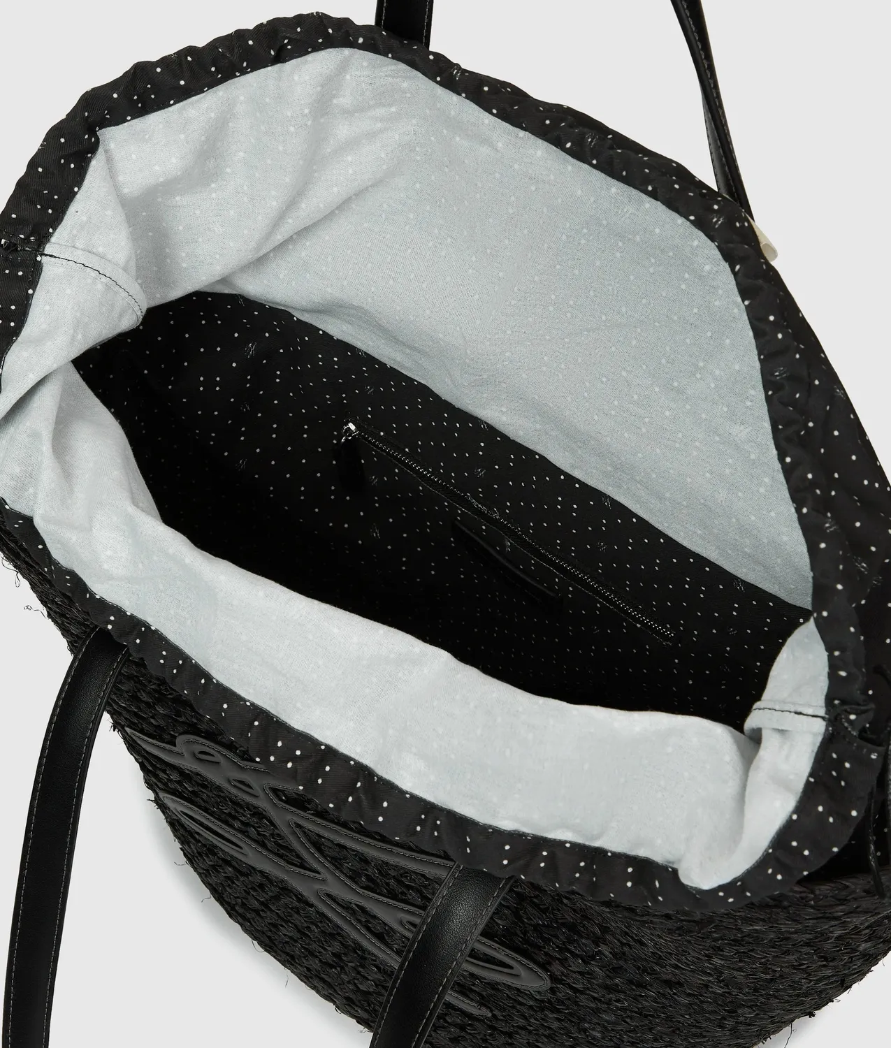 Karl Lagerfeld Autograph Raffia Strandtasche Natur