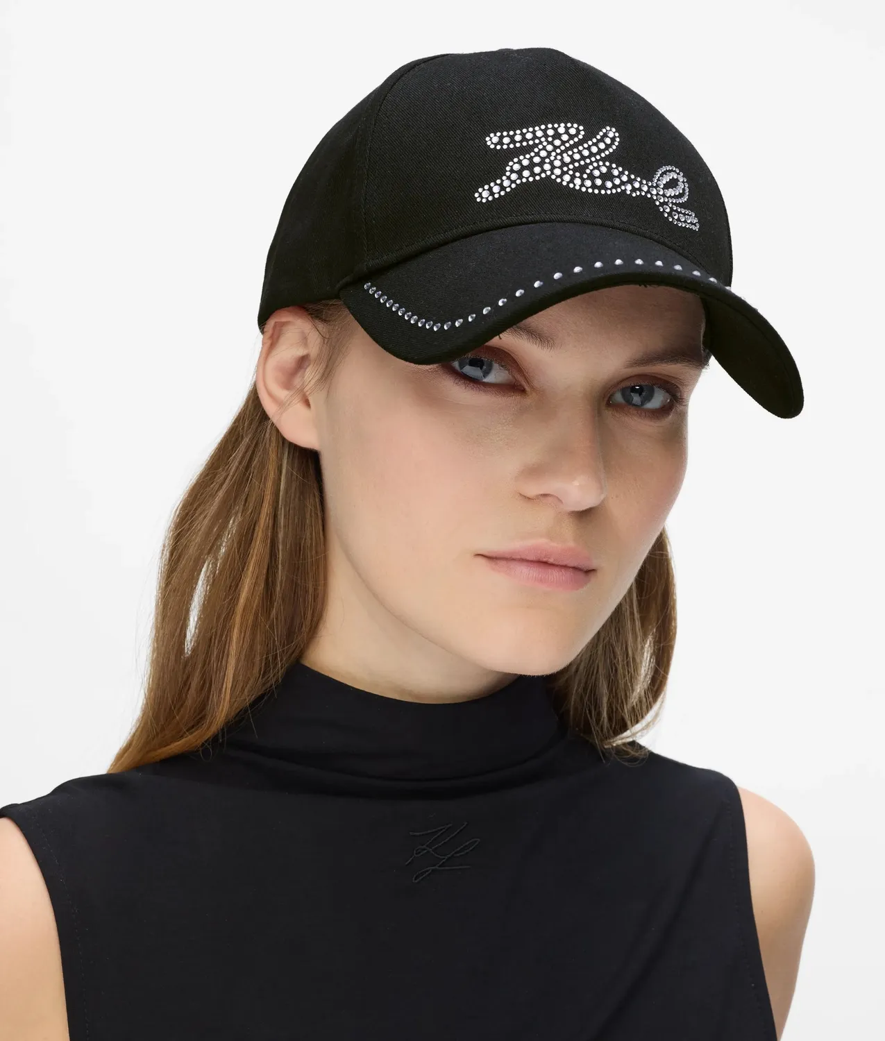 Karl Lagerfeld K/Signature Cap One Size Strass Schleife