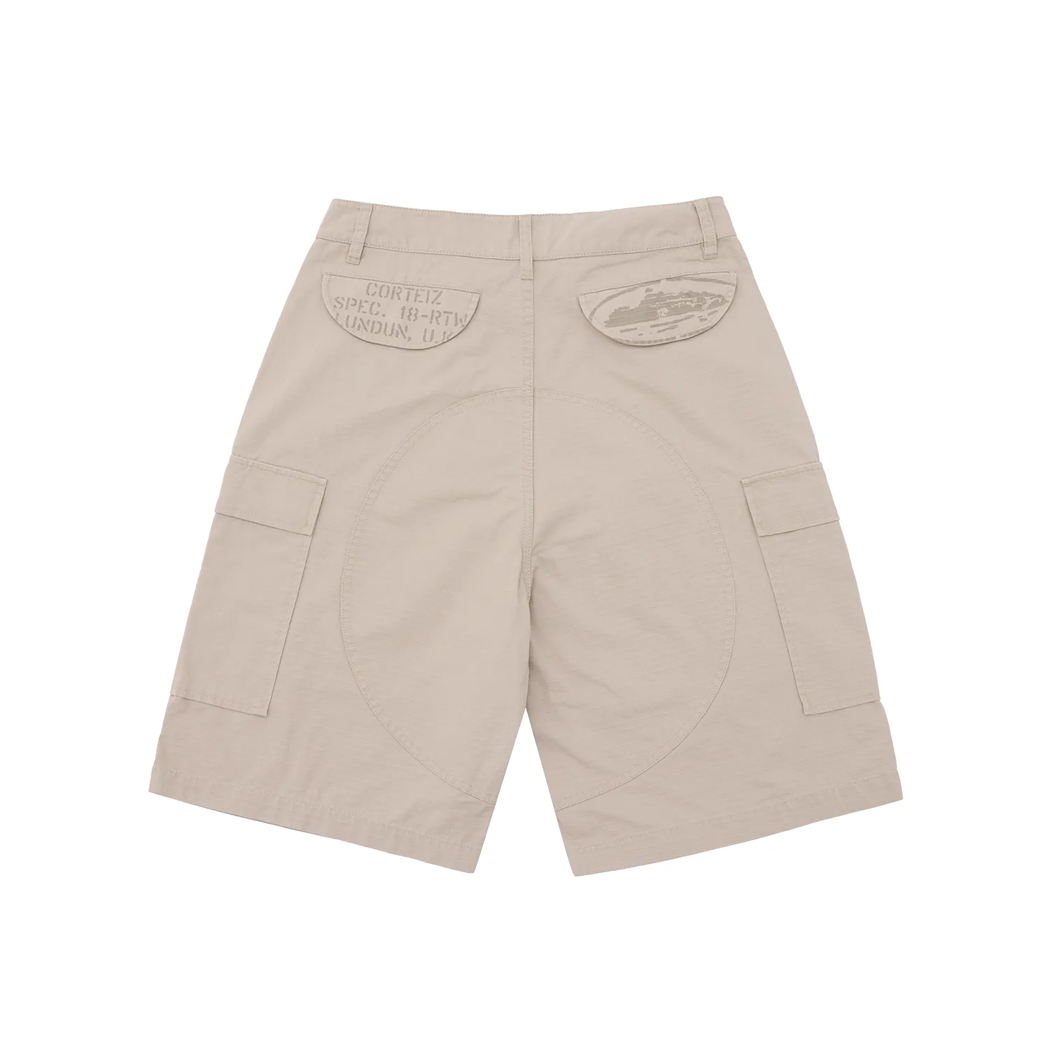 Corteiz Guerillaz Cargo Shorts Stone Ripstop relaxed