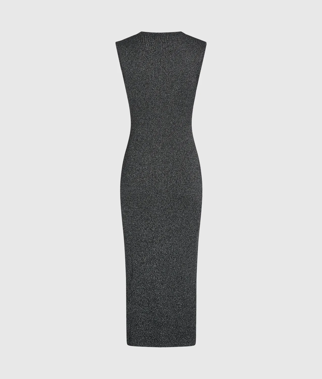 Karl Lagerfeld Metallic Strickkleid Ripstrick Schlitz