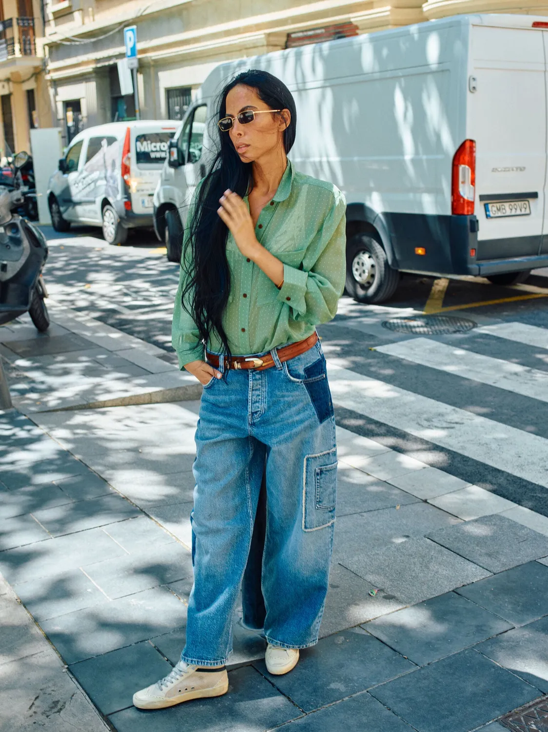 Mos Mosh MMHPure Jeans Hellblau Wide Leg Ankle