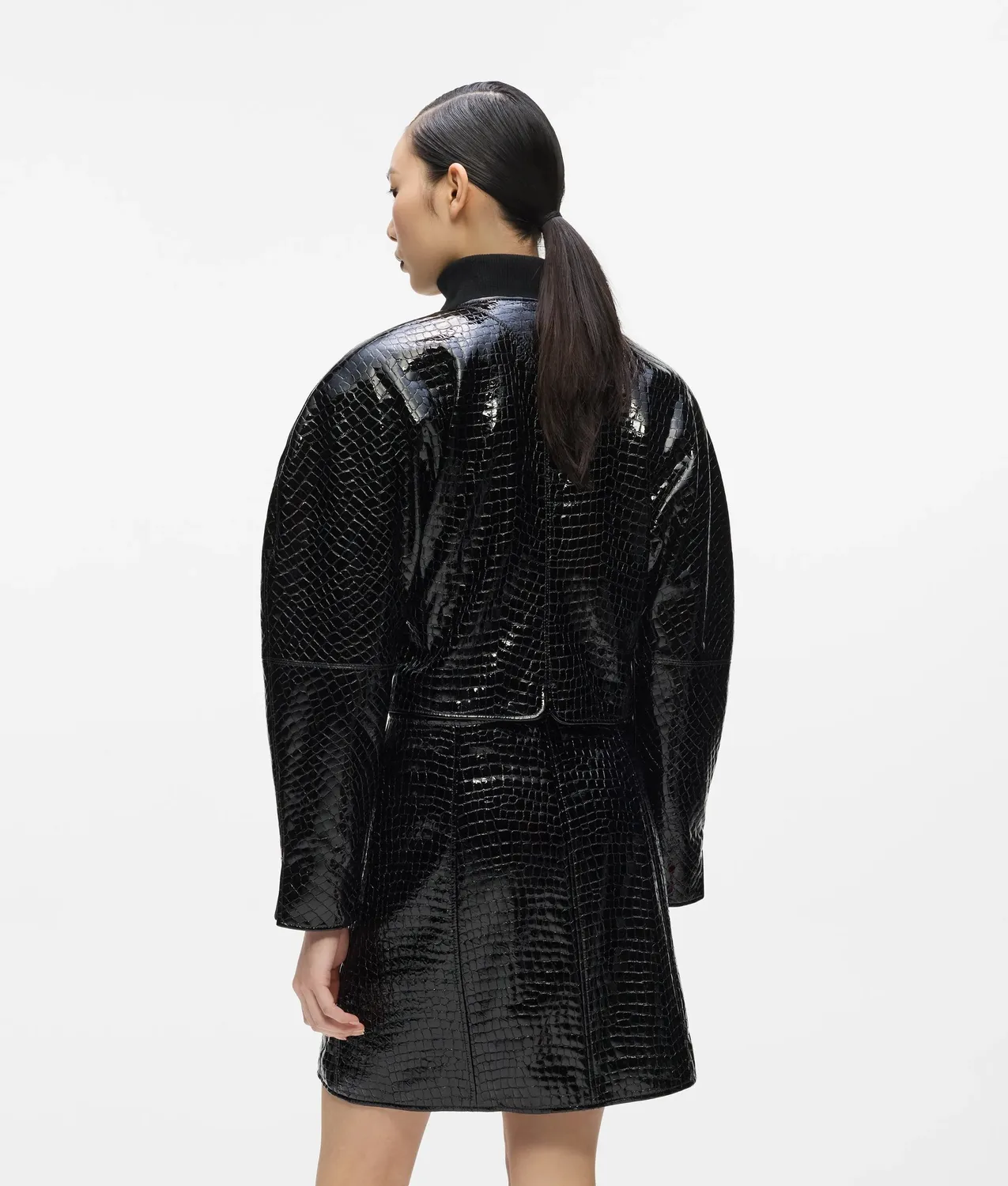 Karl Lagerfeld KL Studio Lederjacke Kroko Lammleder