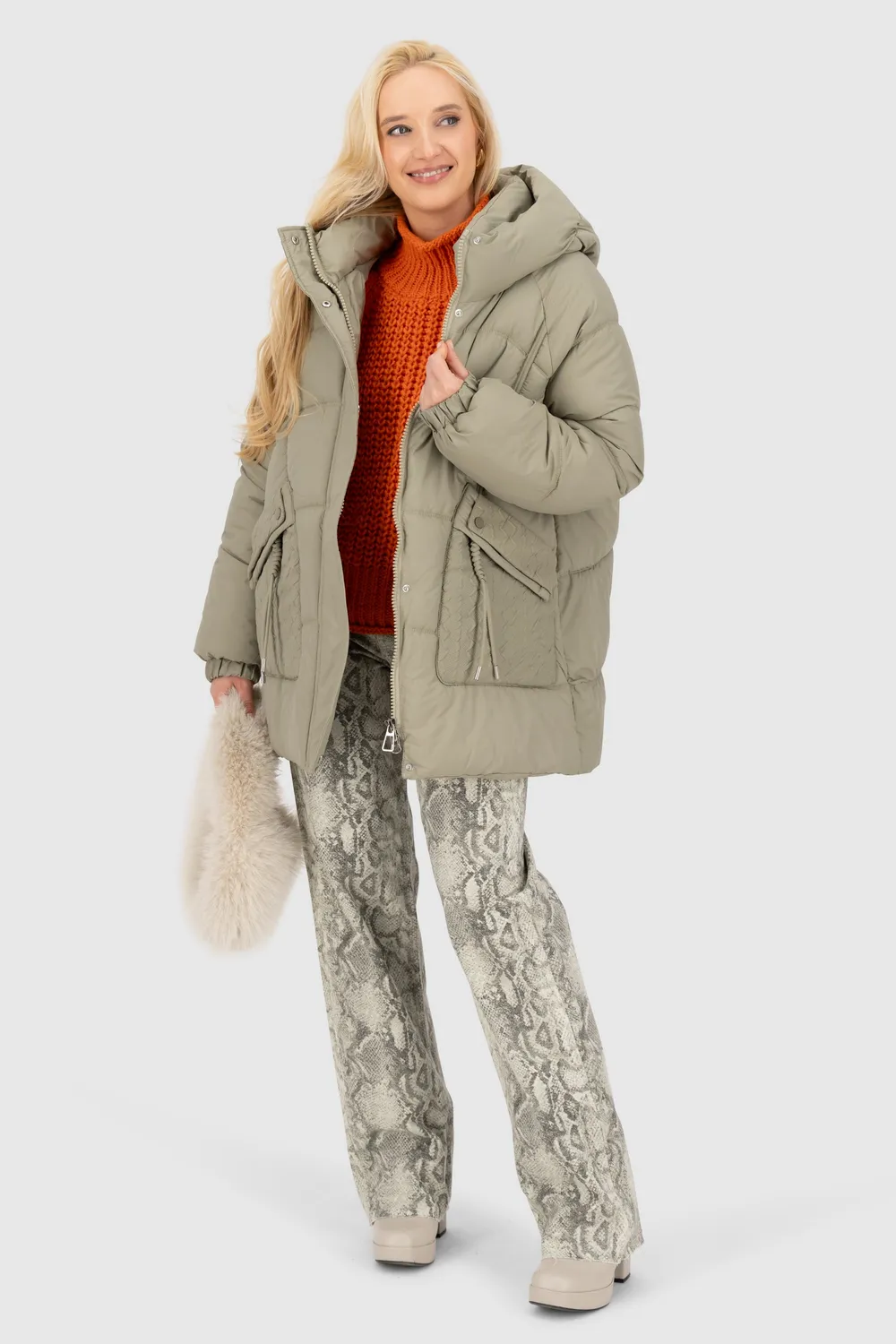 Alife & Kickin GlorianaAK A Puffer Jacket Grün Polyester