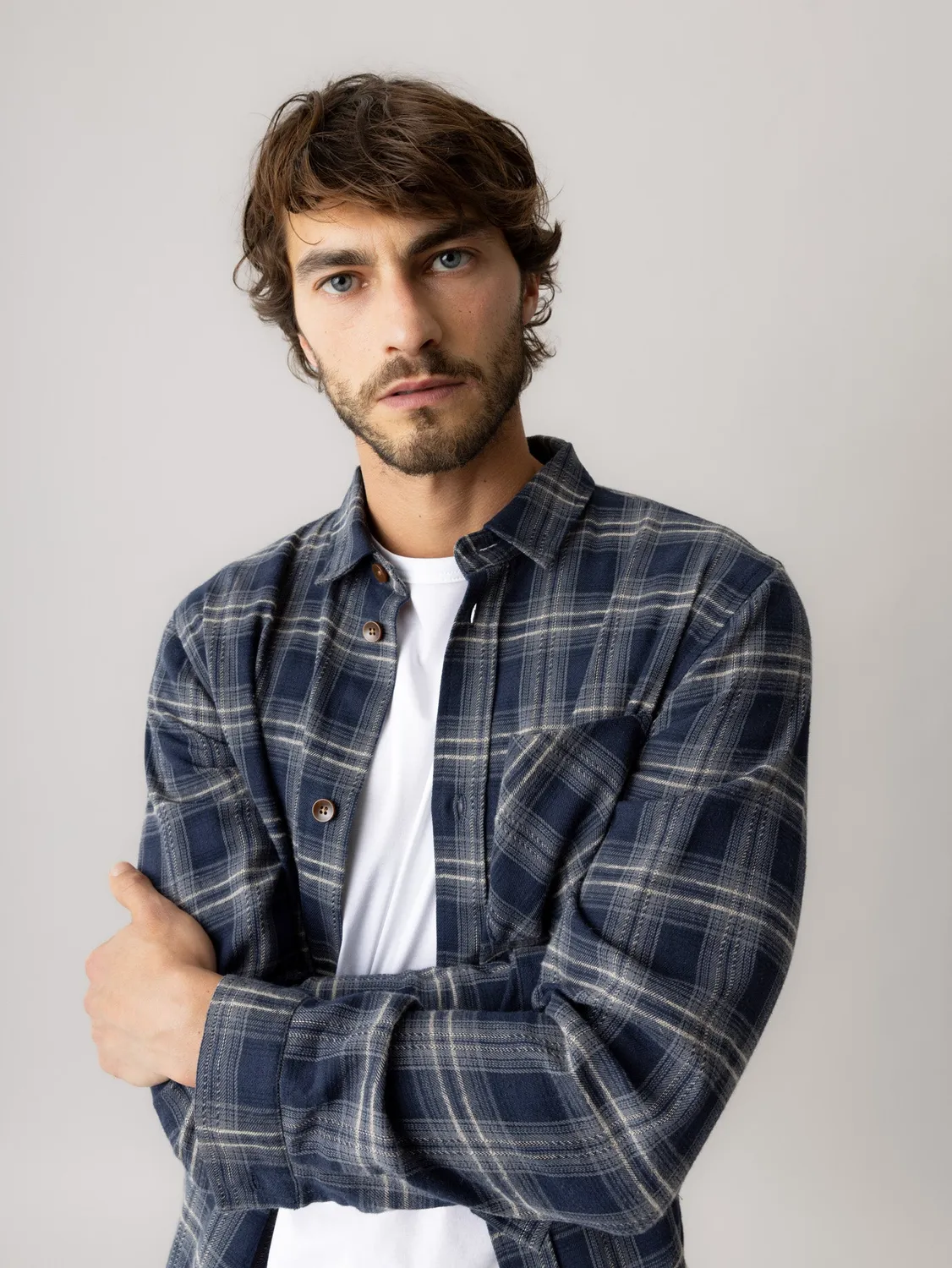 Mos Mosh MMGDavid Bruse Overshirt Karo Navy S-XXL