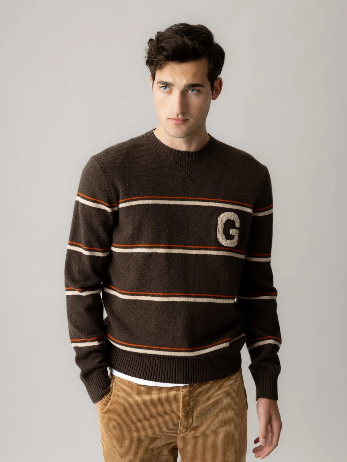Mos Mosh MMGRice Stripe Pullover Black Coffee Wolle