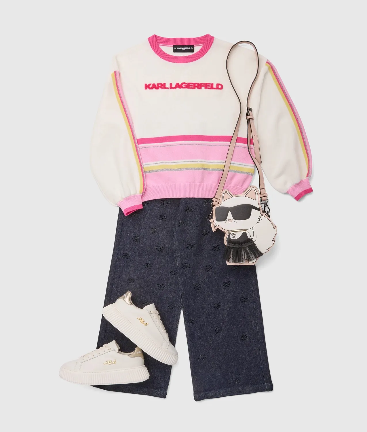 Karl Lagerfeld Girls Rhinestones Flared Jeans Mädchen Strass