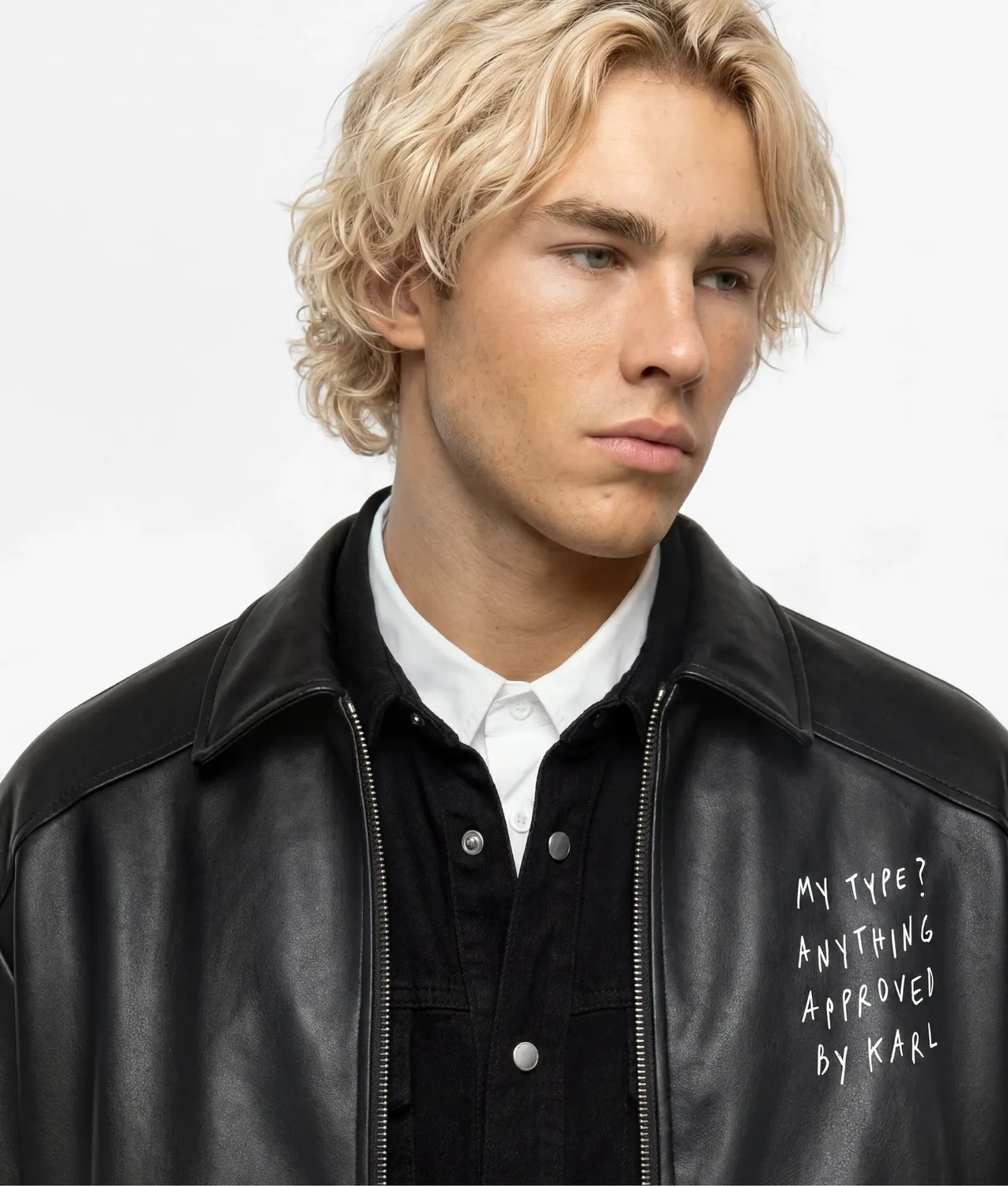 Karl Lagerfeld KL Jeans x Pietro Terzini Jacke Kunstleder wattiert
