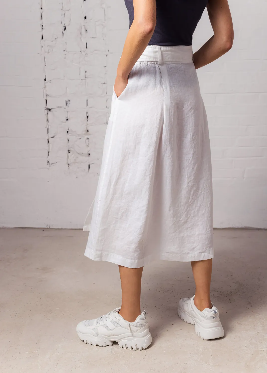 Senatex Veganer Leinenrock White 100% Leinen