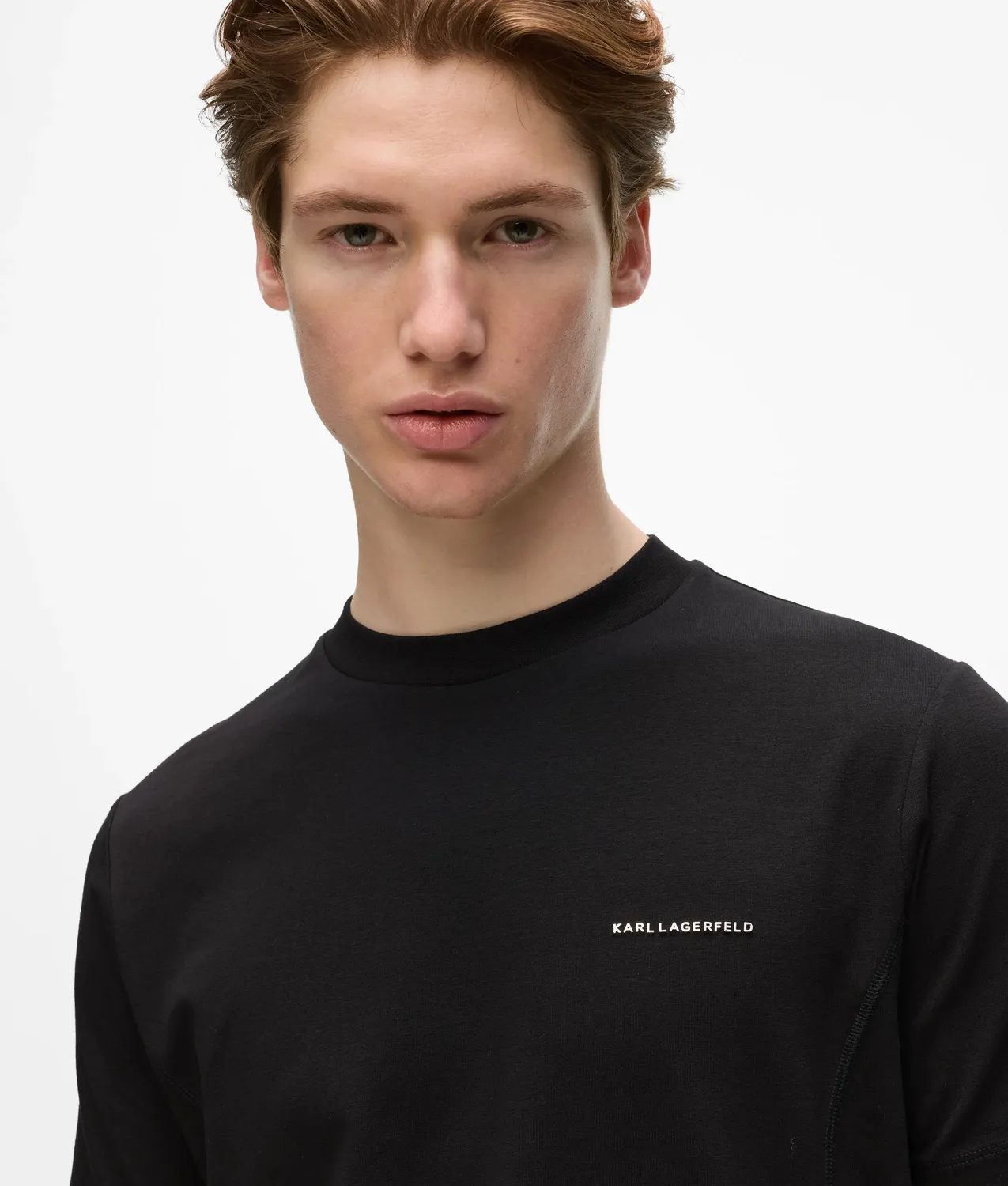 Karl Lagerfeld Metallic Logo T-Shirt Crew-Neck schwarz Herren