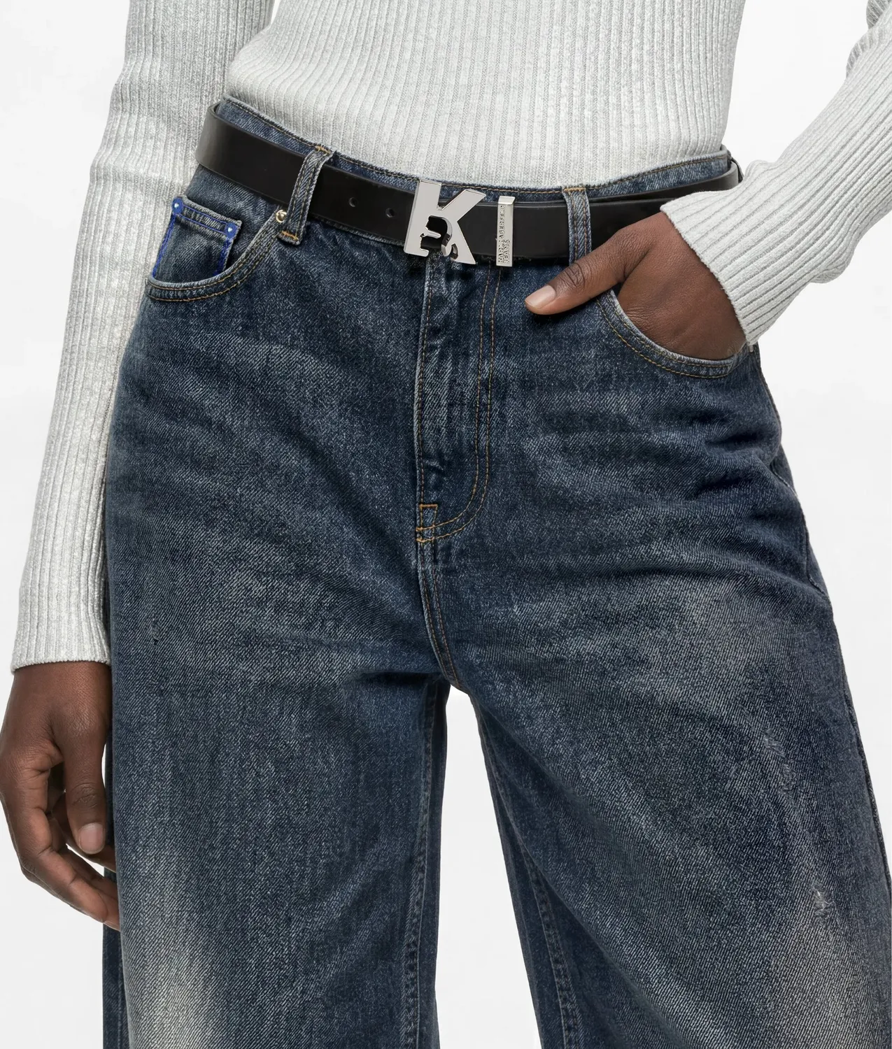 Karl Lagerfeld Jeans K-Logo Ledergürtel 65-95 schmal