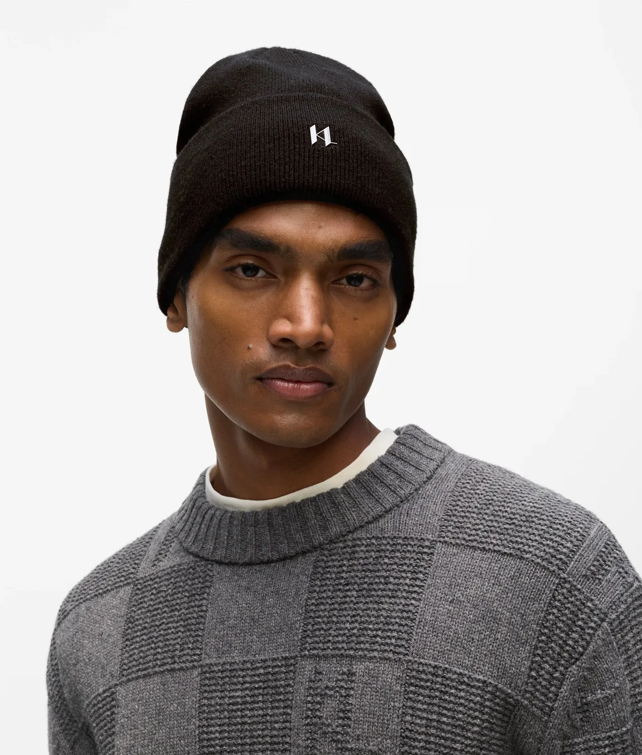 Karl Lagerfeld K/Monogram Strickmütze Beanie