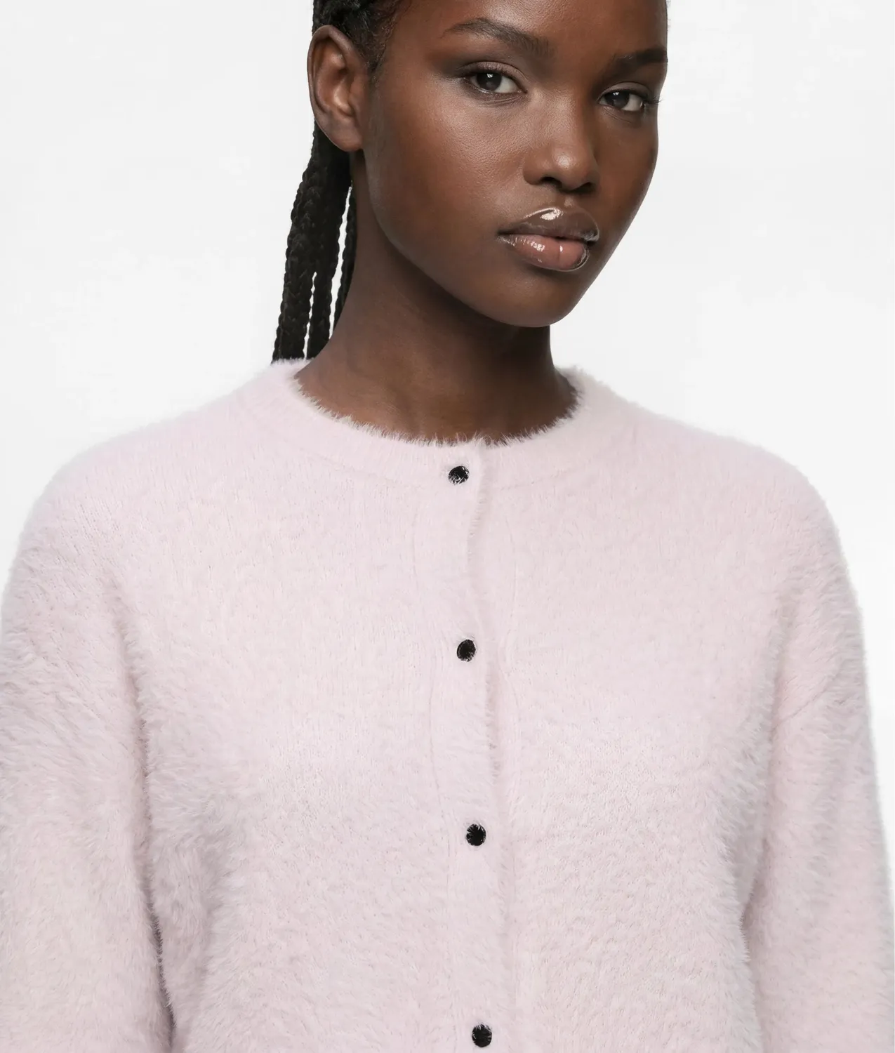 Karl Lagerfeld Cropped Fluffy Cardigan Strickjacke S warm