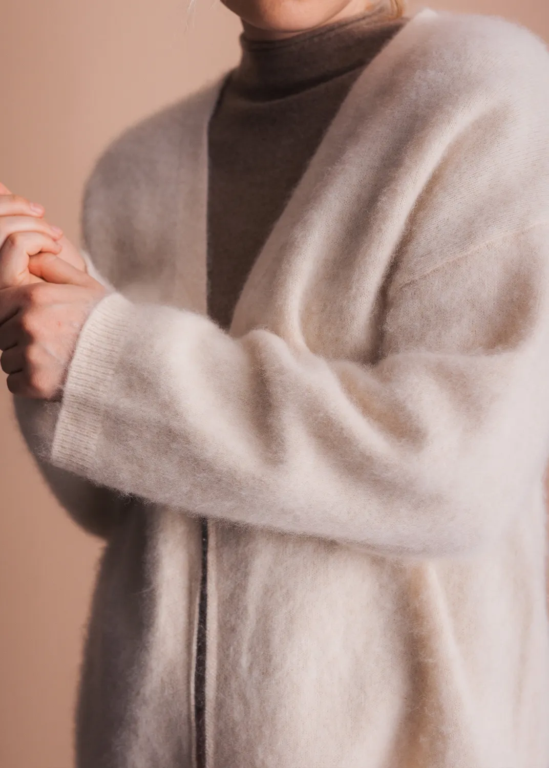 Senatex Cardigan offen Merinowolle gebrusht S-L