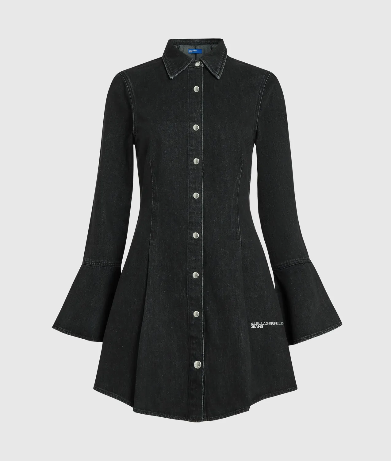 Karl Lagerfeld KL Jeans Denim Kleid XS-XL Trompetenärmel