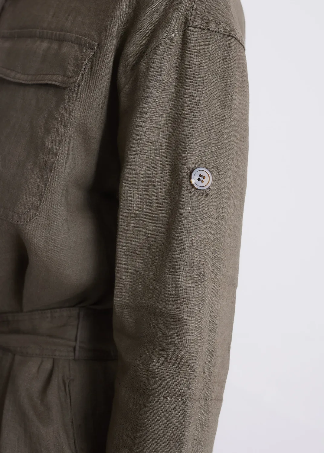 Senatex Kleid aus reinem Leinen Kleid Mocca Leinen