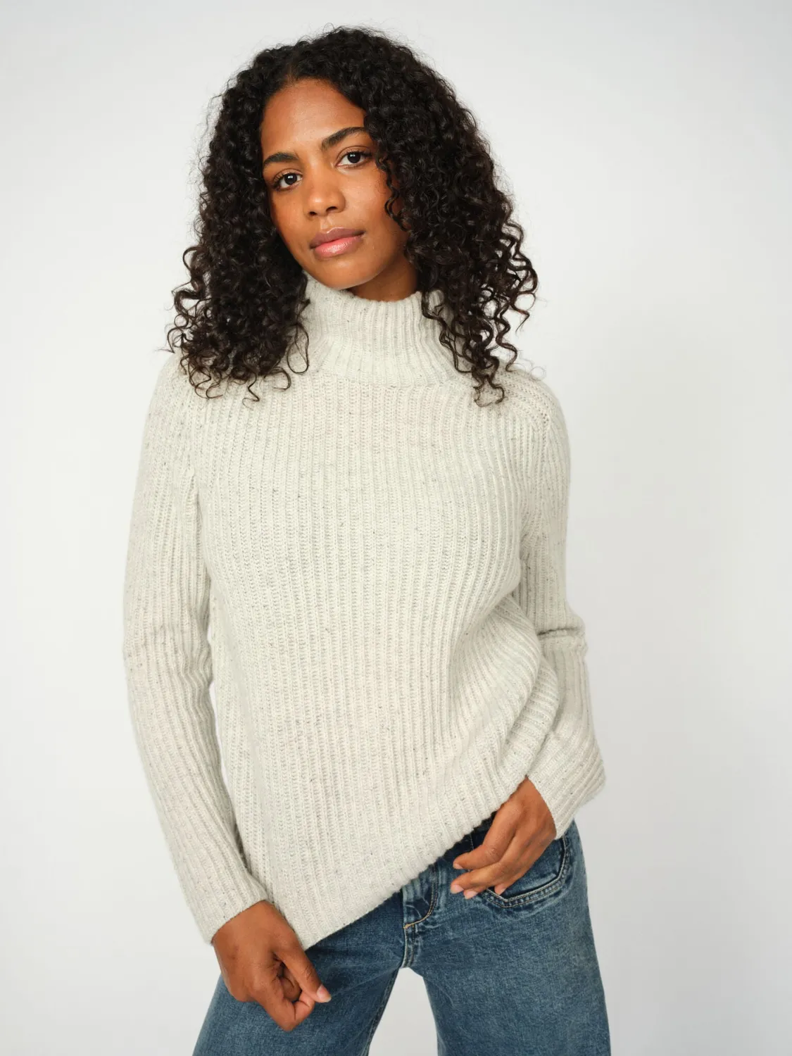 Mos Mosh Thyra Highneck Strickpullover Recyclingwolle