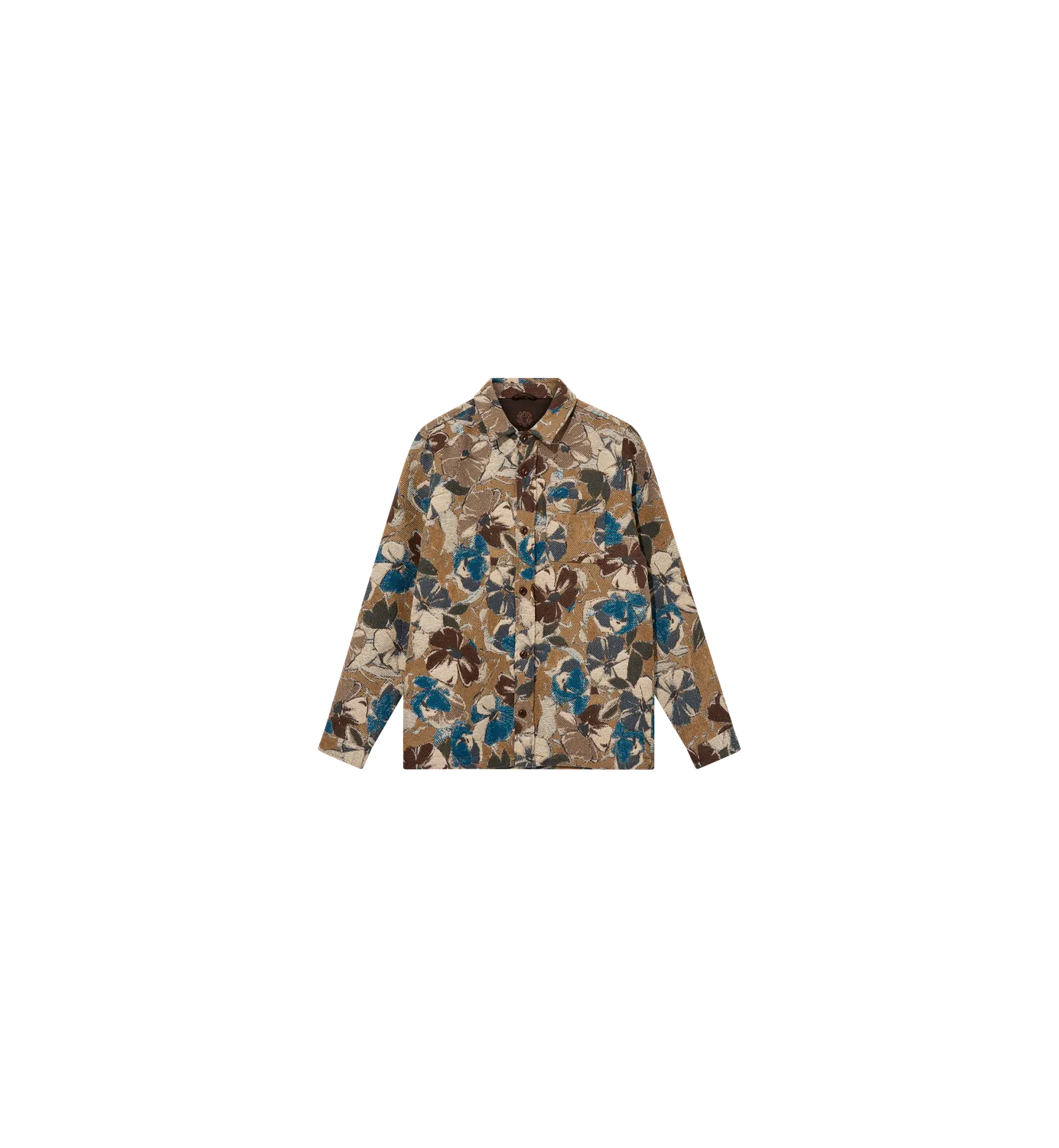 Mos Mosh MMGDavid Paint Overshirt Indigo Blue Jacquard