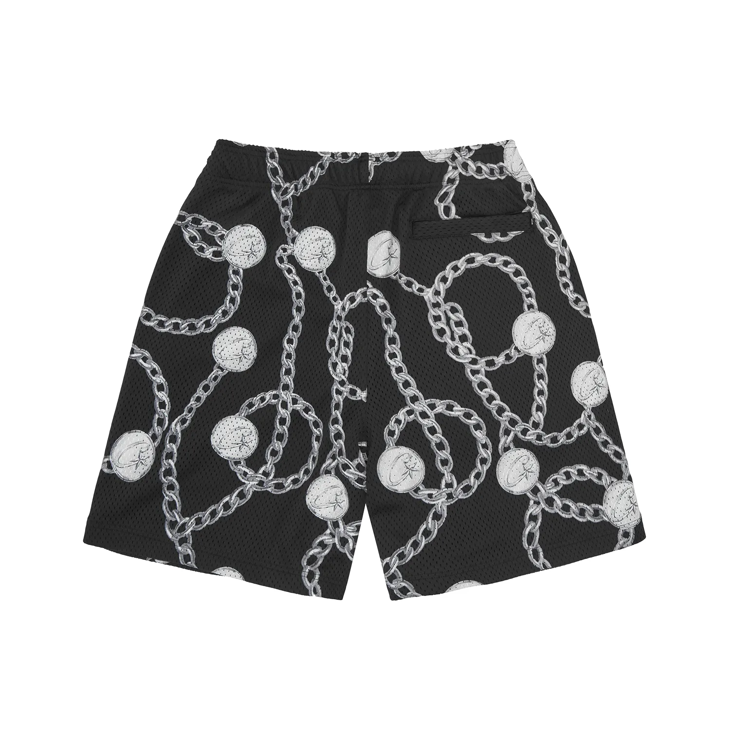 Corteiz Chains Mesh Short Shorts Schwarz Allover-Print