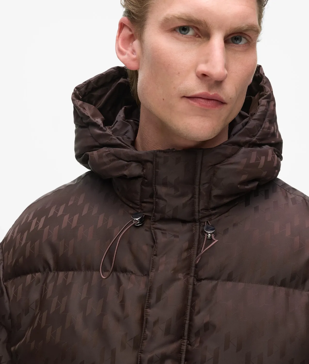Karl Lagerfeld Monogram Pufferjacke Herren Kapuze