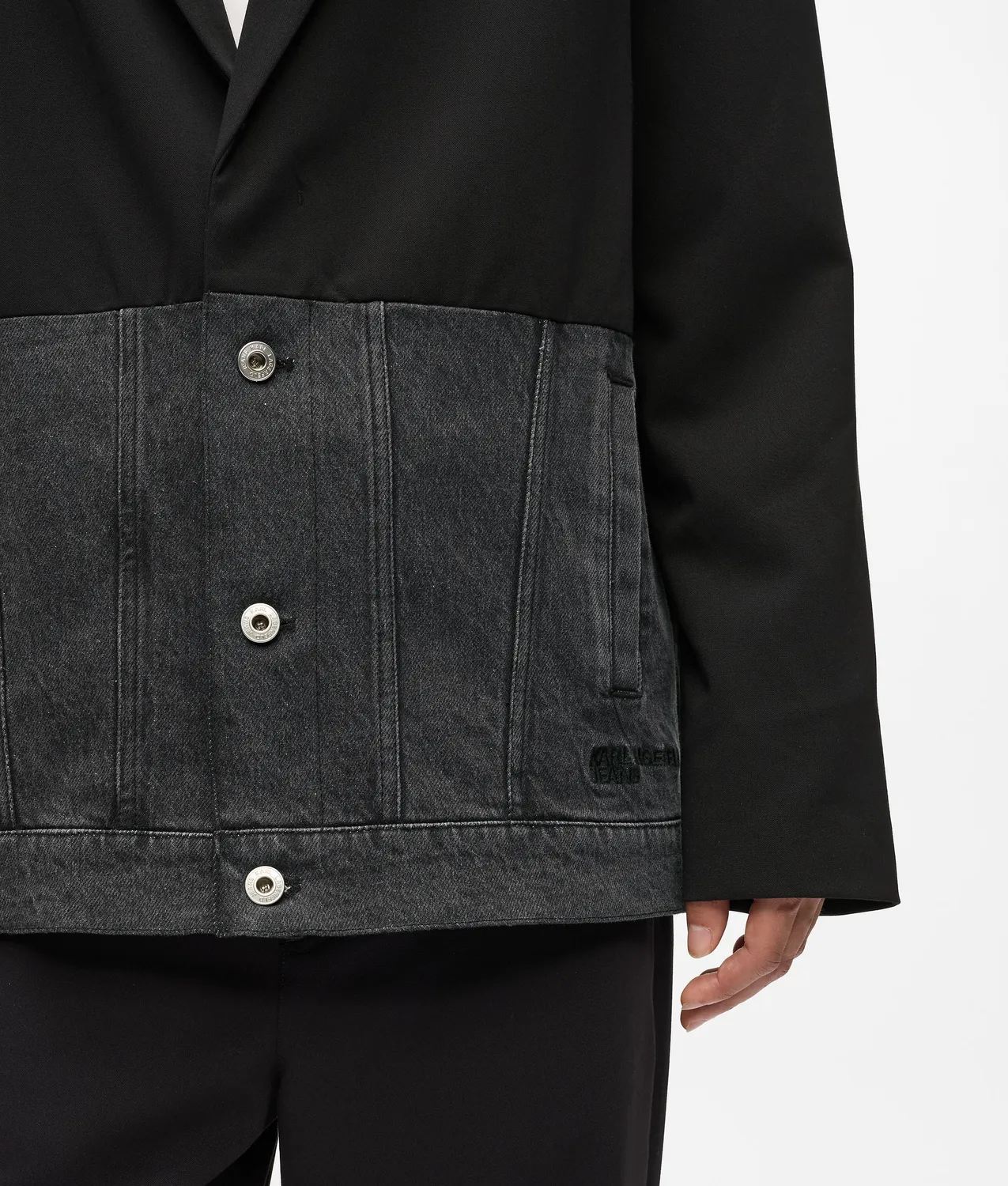 Karl Lagerfeld KL Jeans Denim Panel Blazer doppelreihig