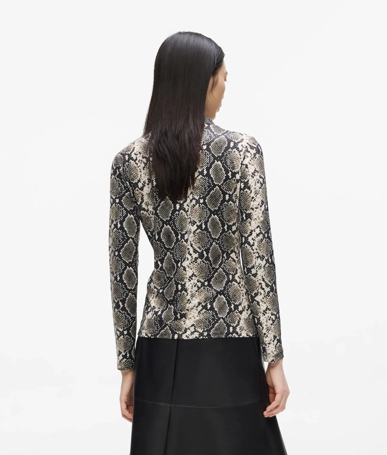 Karl Lagerfeld Mock Neck Langarmshirt figurbetont