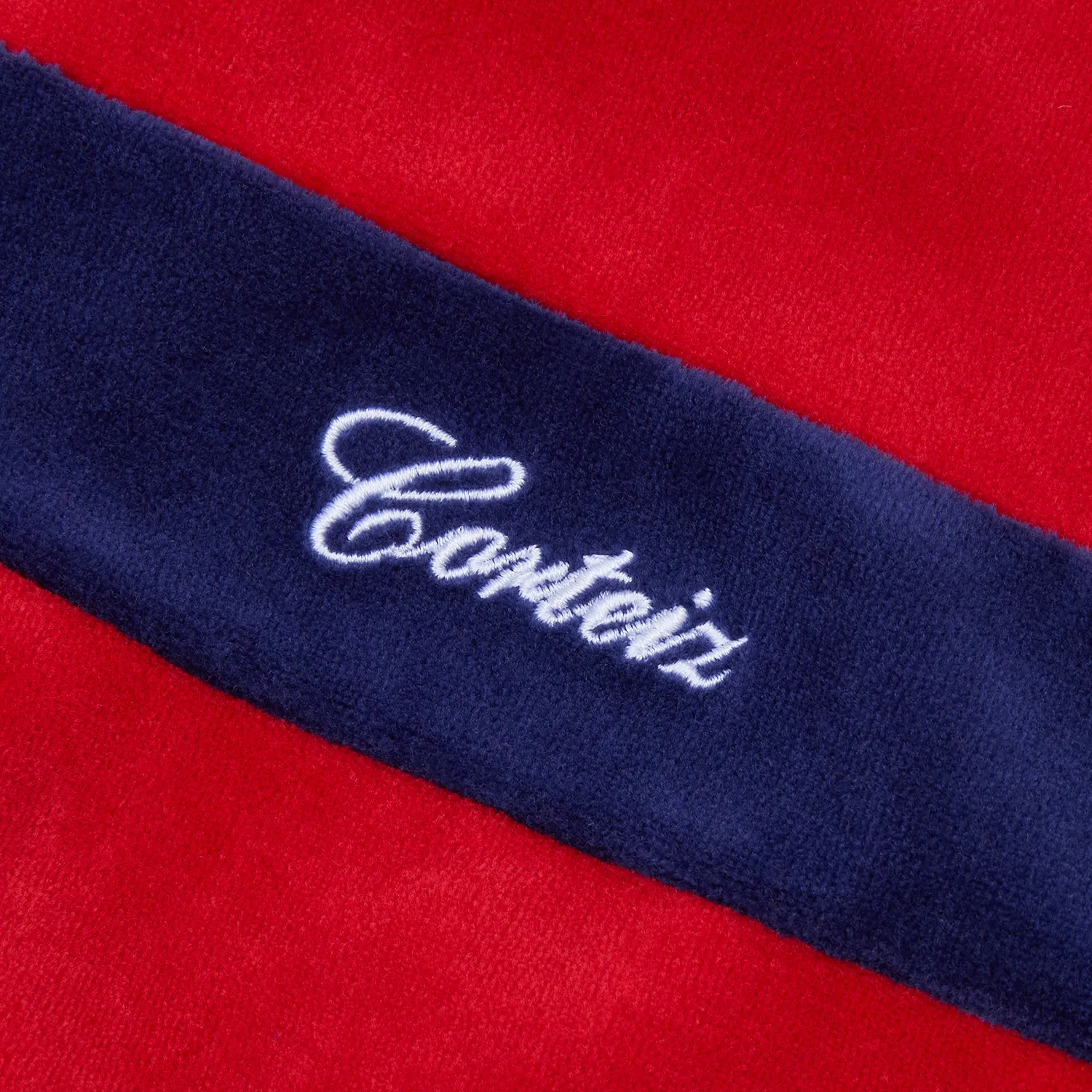 Corteiz Pista Velour Trainingsjacke Navy Rot