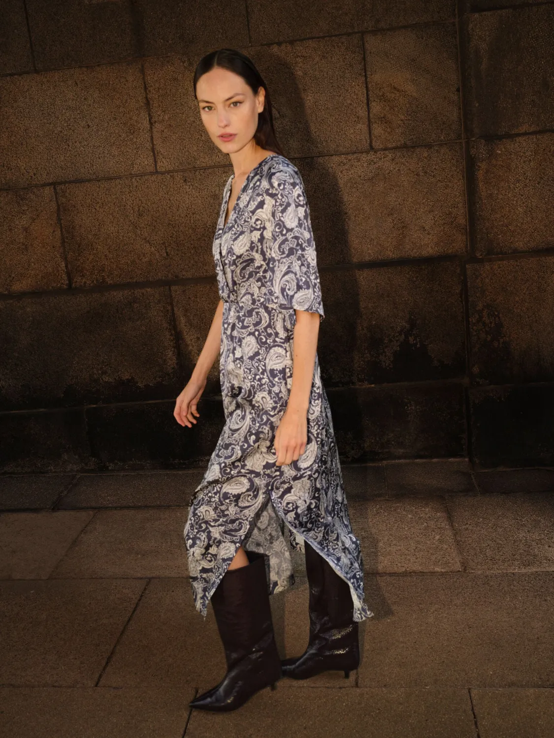 Mos Mosh MMHosh Winding Maxikleid Paisley India Ink
