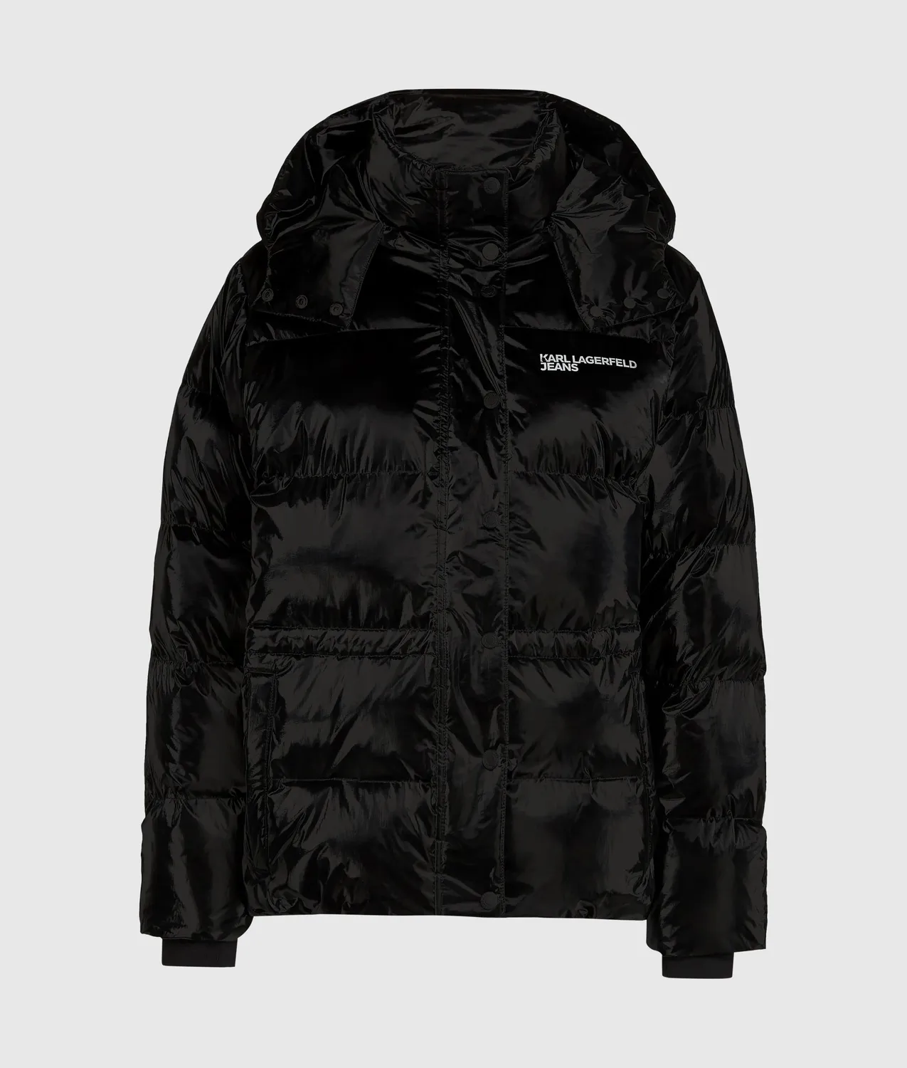 Karl Lagerfeld Pufferjacke glänzend Stepp schwarz