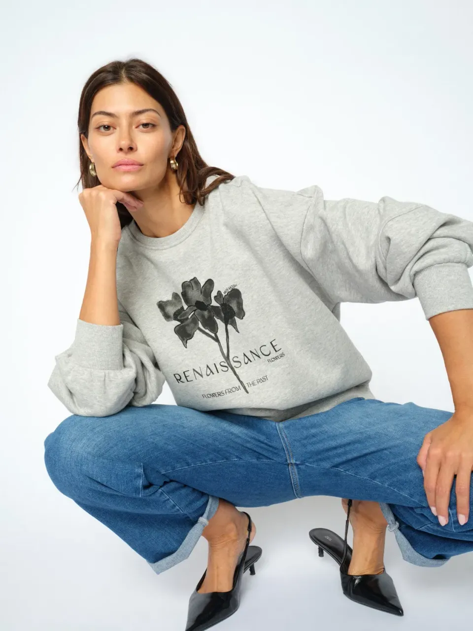 Mos Mosh MMCandela Sweatshirt Grey Melange relaxed