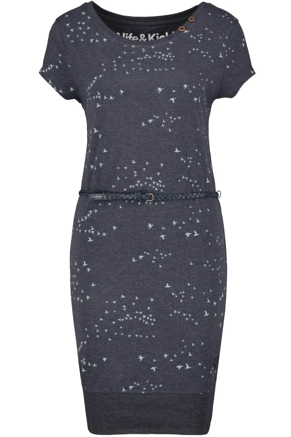 Alife & Kickin ColetteAK B Kleid Dunkelblau Kurzarm Print