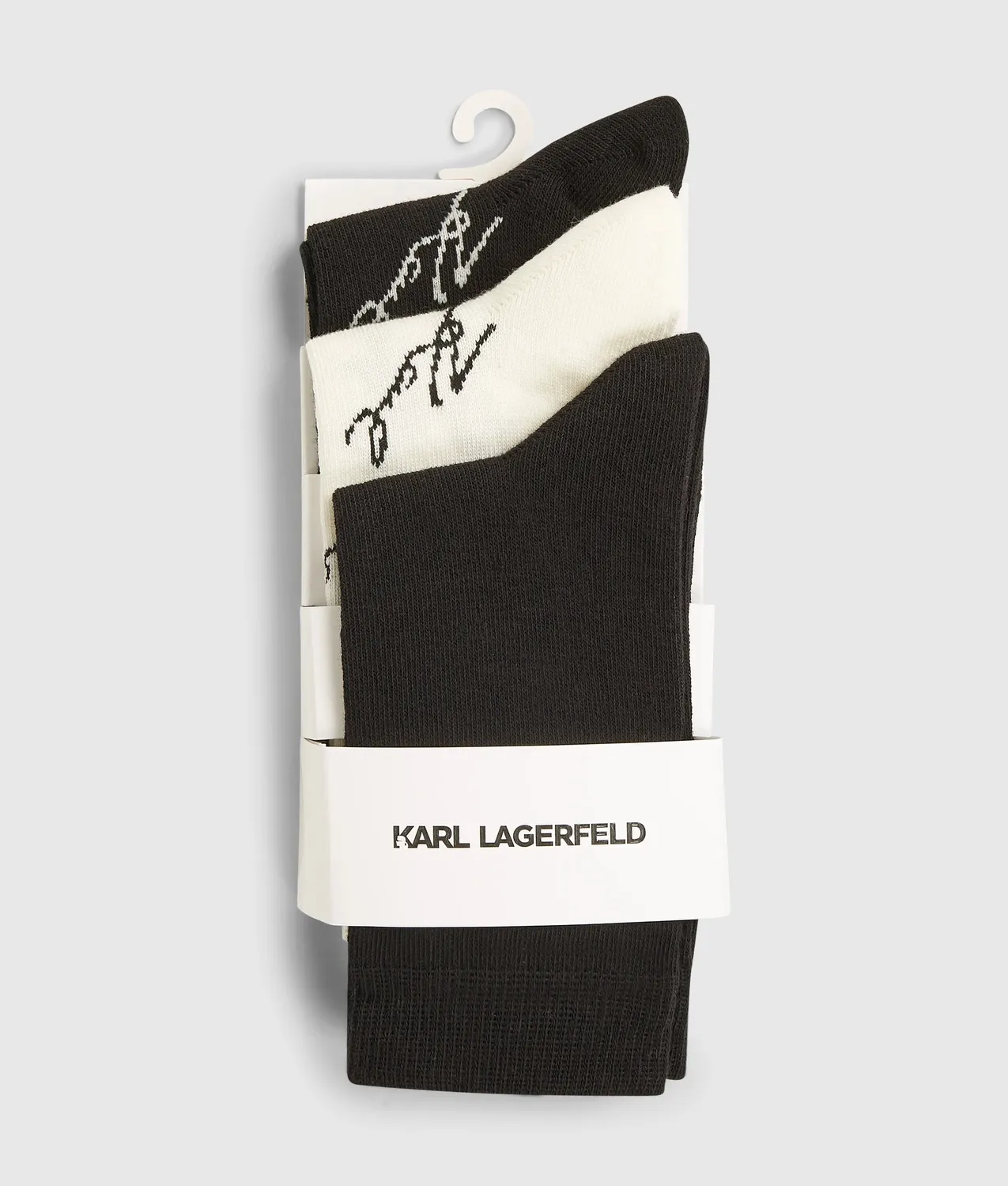 Karl Lagerfeld Signature Print Socken 3er-Pack Baumwolle Gr. 5-8