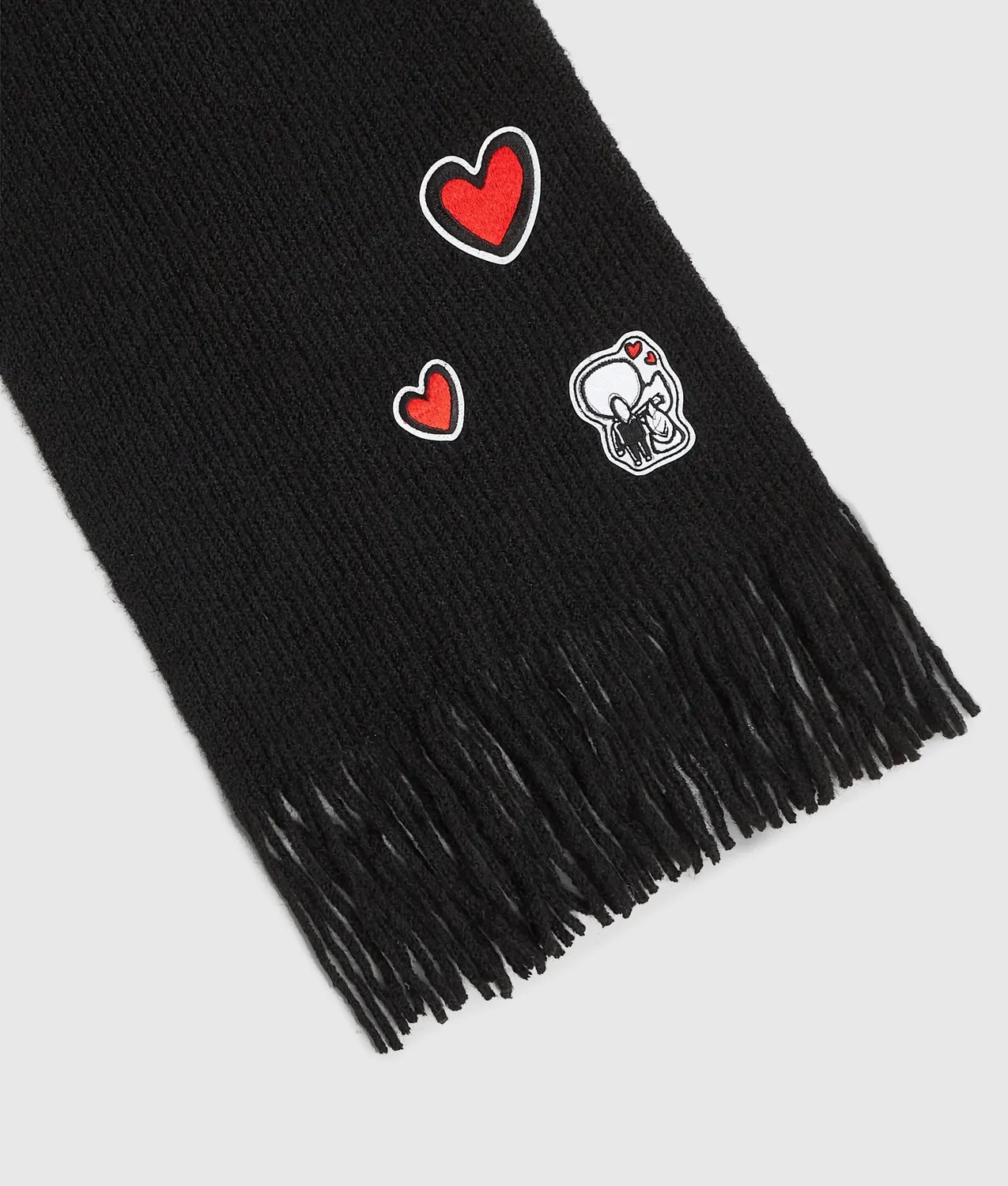Karl Lagerfeld Ikon Schal Strick mit Patches Einheitsgröße