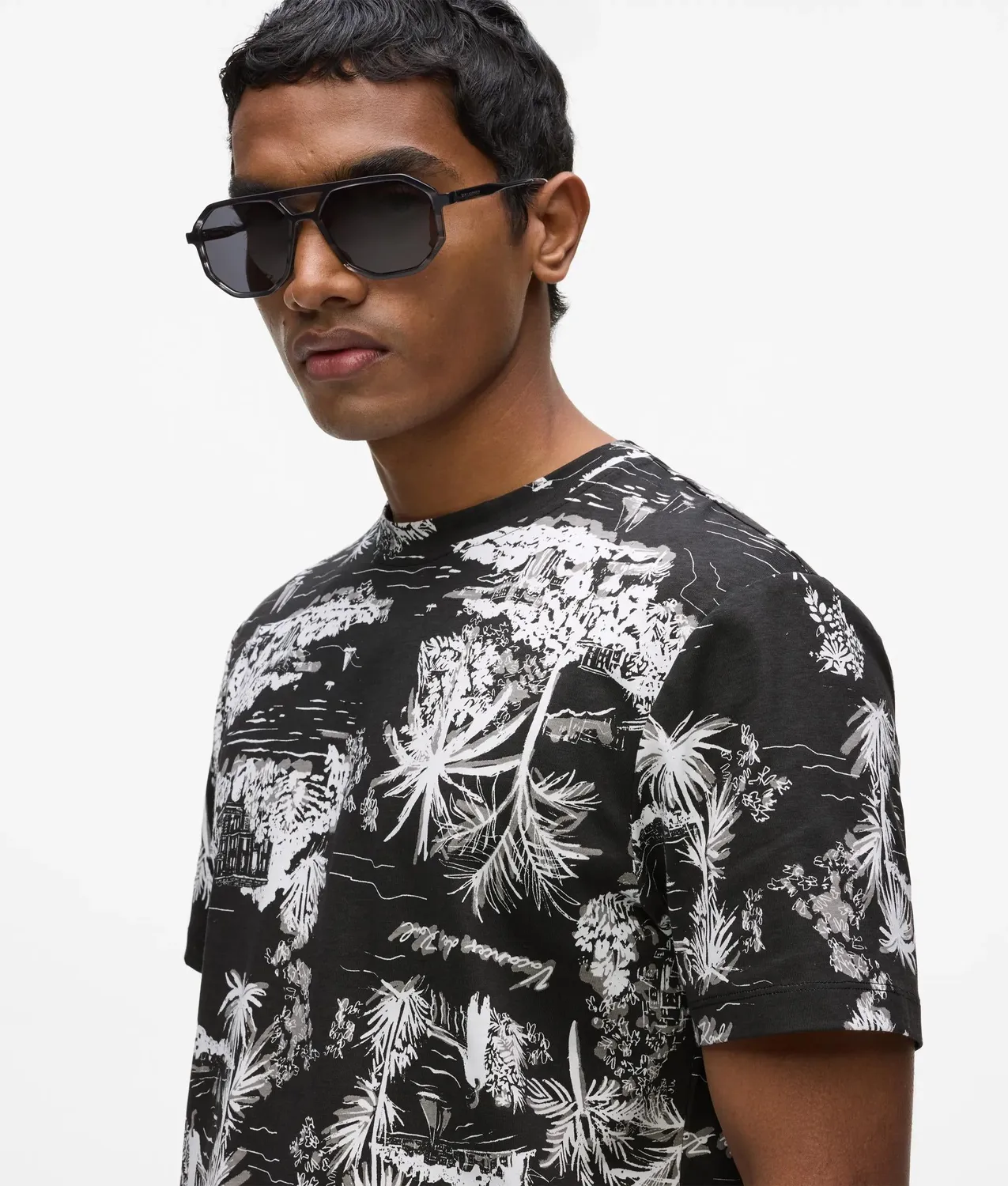 Karl Lagerfeld Villa la Vigie Print T-Shirt Bio-Baumwolle