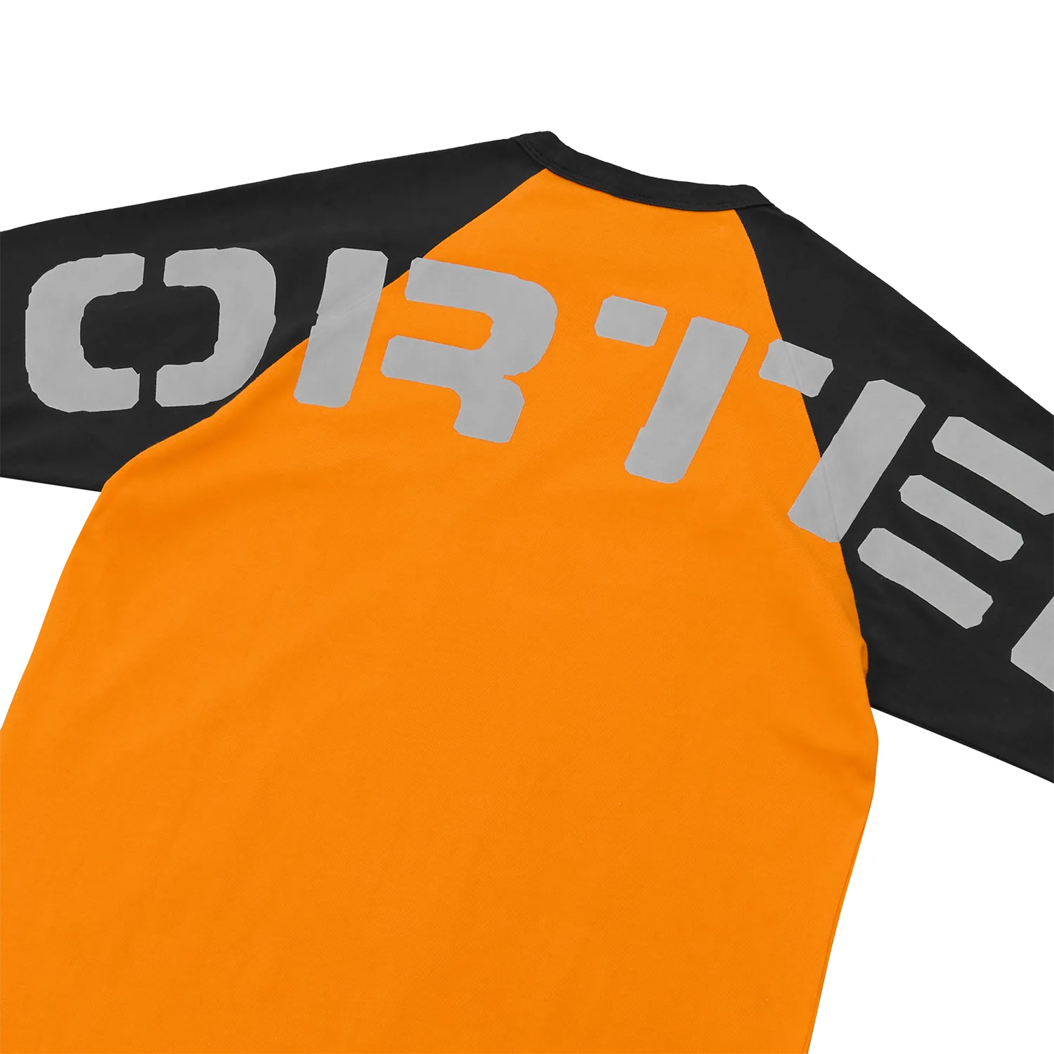 Corteiz Stencil Raglan LS Longsleeve Orange-Schwarz Baumw.
