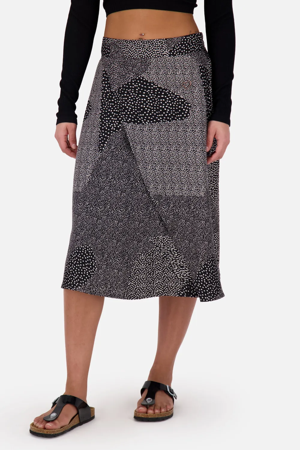 Alife & Kickin SylvieAK B Short Rock schwarz Wickeloptik