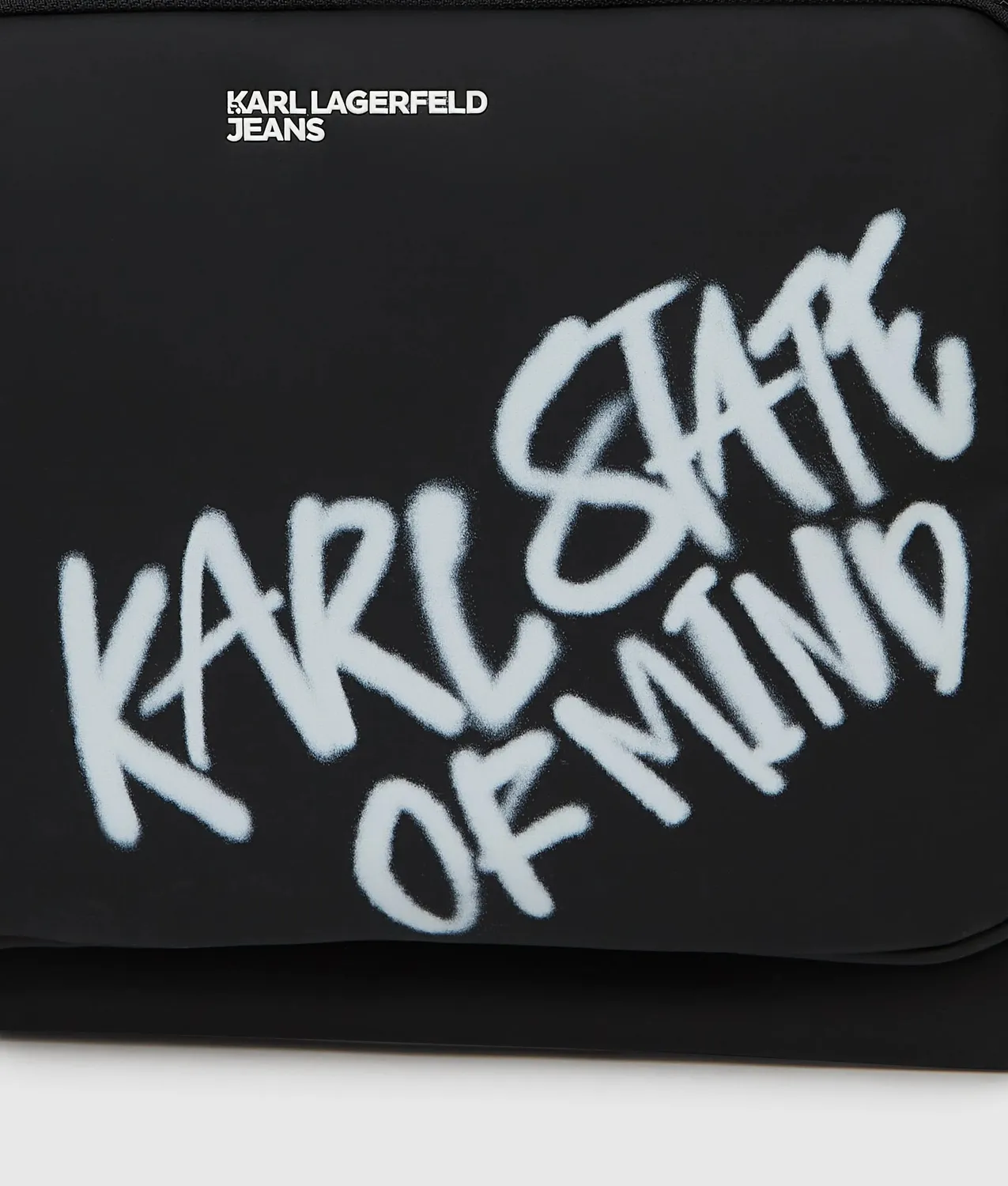 Karl Lagerfeld Coated Karl Quote Rucksack Rolltop schwarz