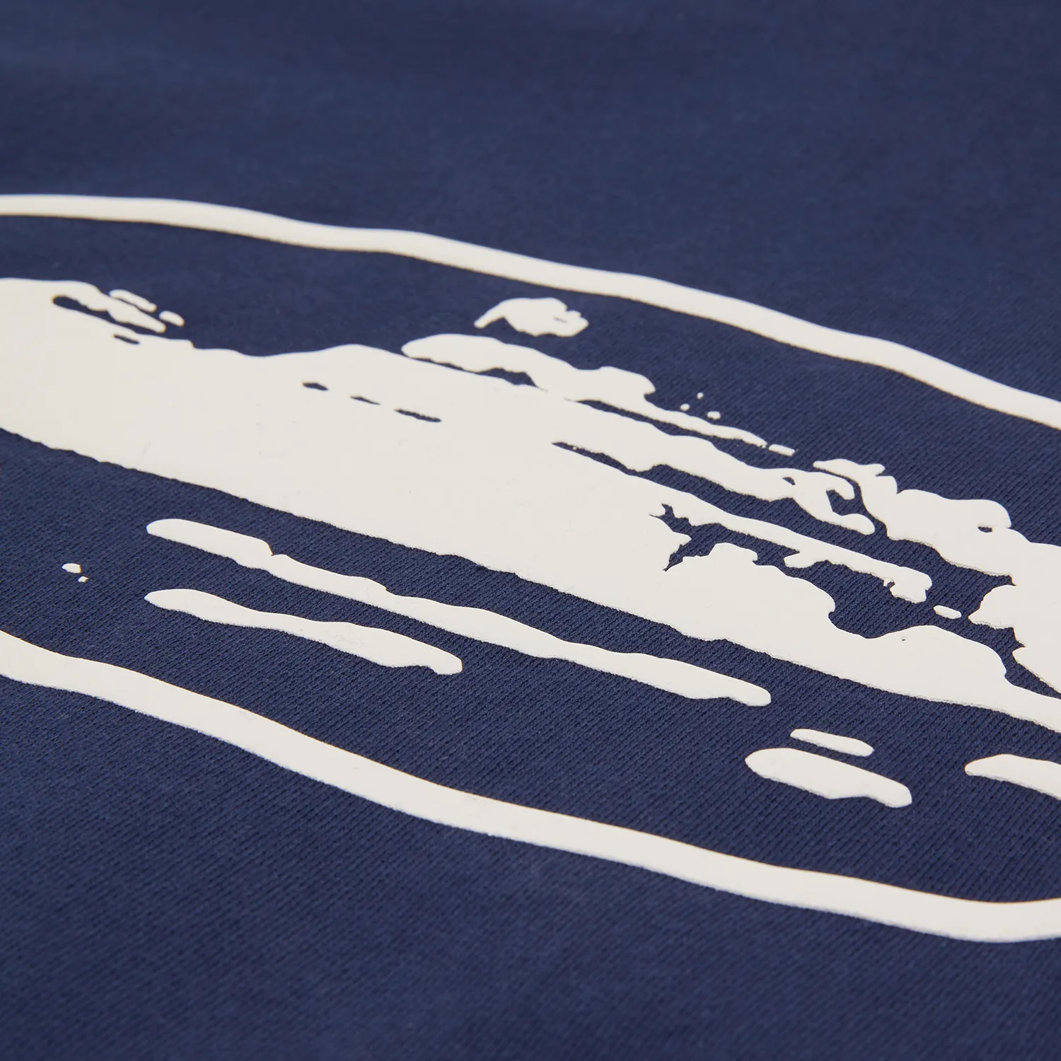Corteiz Island Puff Print Zip Hoodie Navy Baumwolle