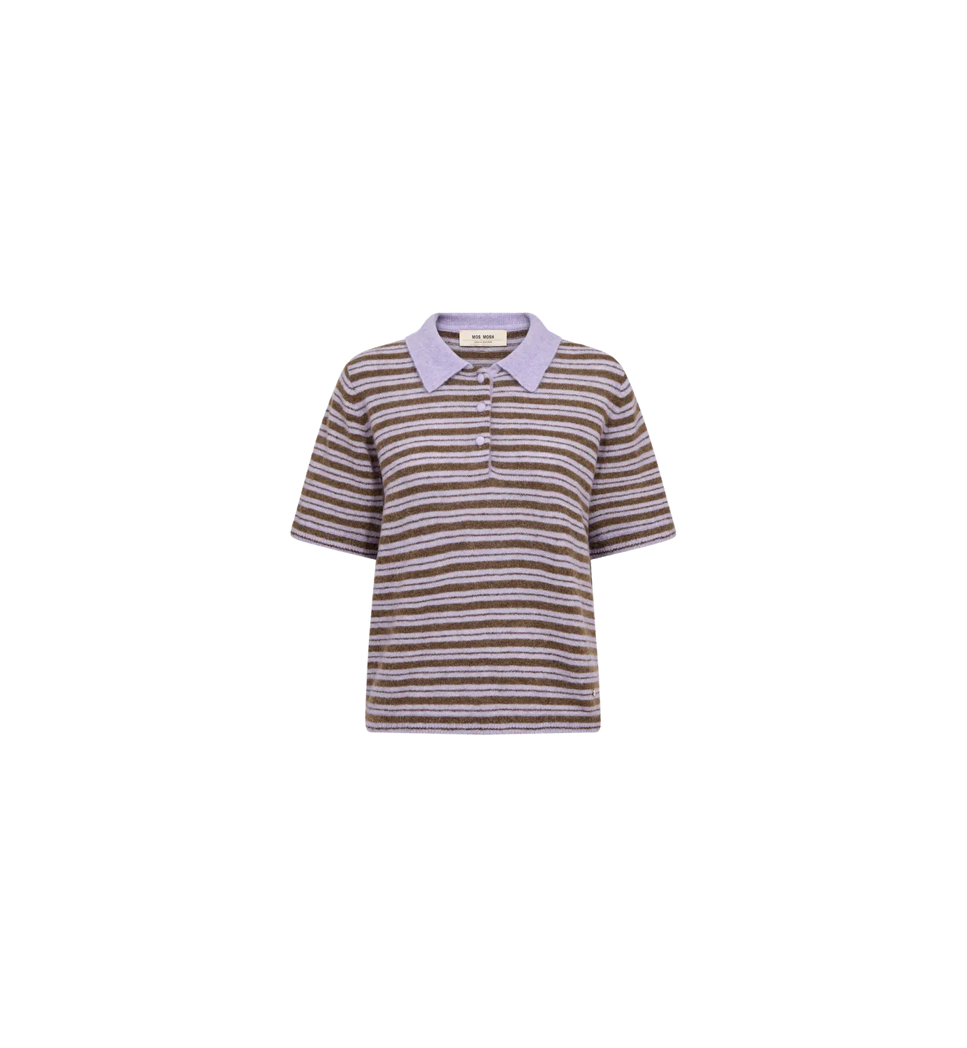 Mos Mosh MMMilvi Stripe Polo Strick Violet Tulip