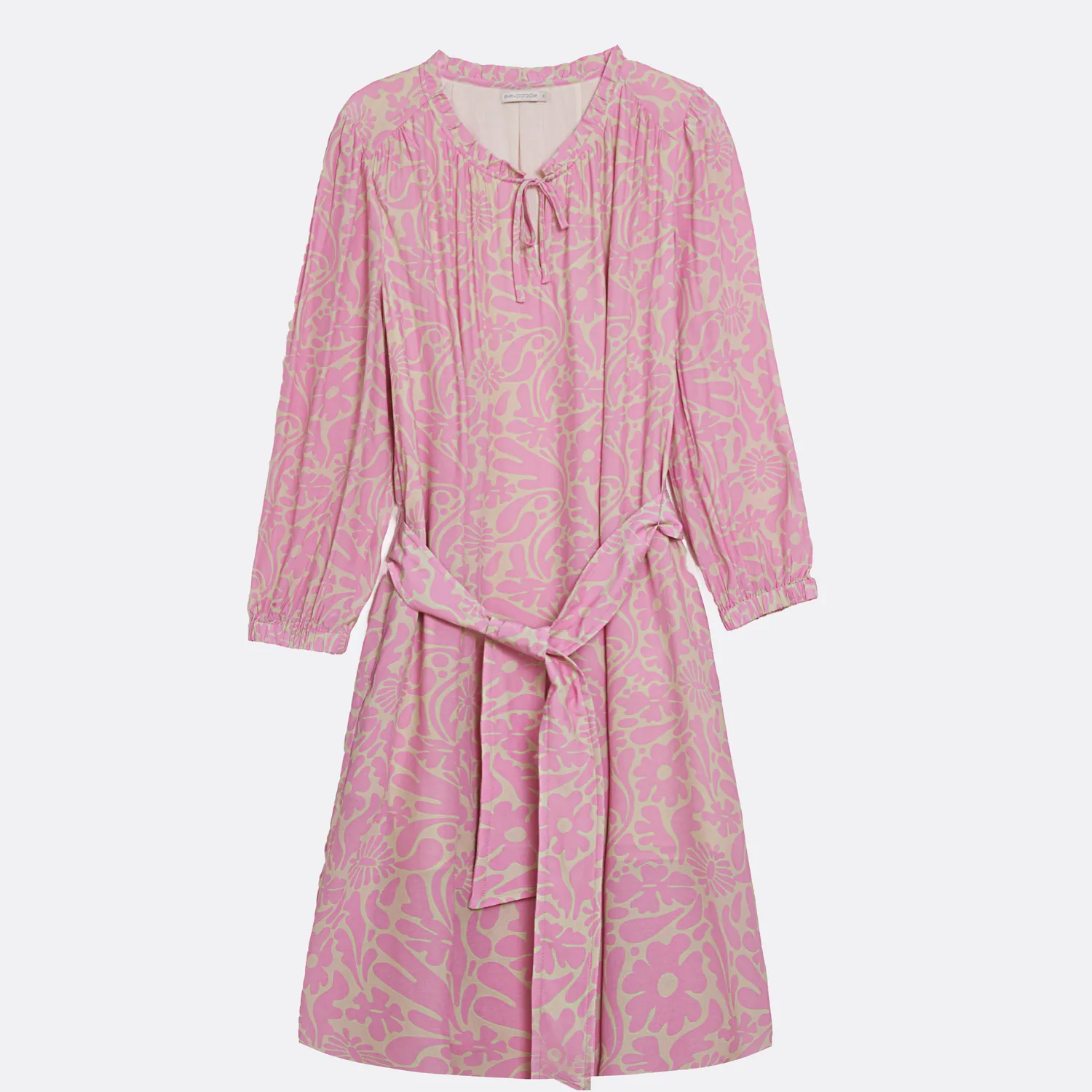 Senatex Kleid mit Bindegürtel Rosy Bloom Viskose
