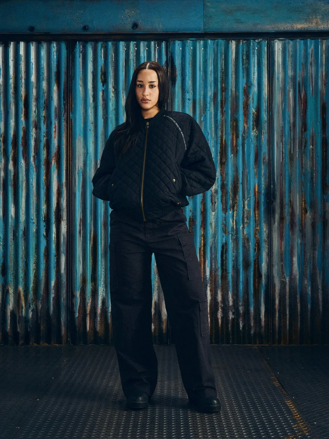 Corteiz Quilted Exchange Bomber Schwarz Gesteppt