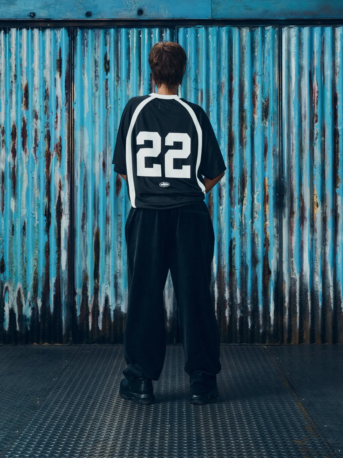Corteiz Rugby League Jersey Trikot schwarz Kurzarm
