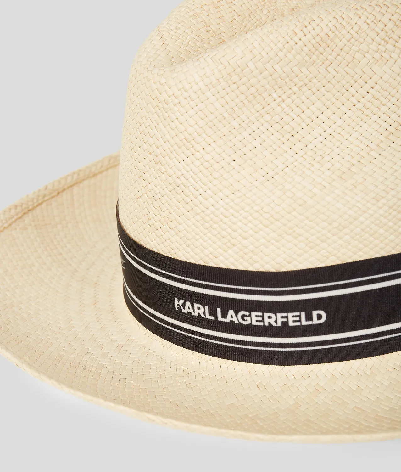 Karl Lagerfeld x Borsalino Panama Strohhut breite Krempe