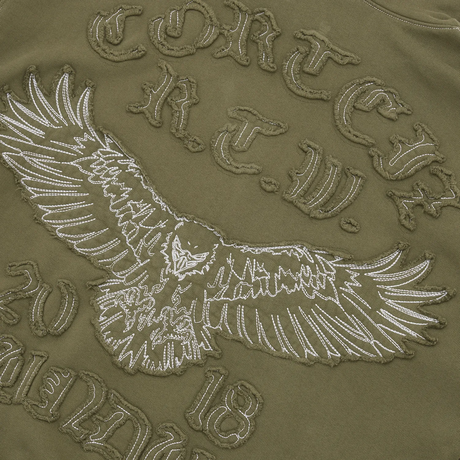 Corteiz Diplomatic Zip Hoodie Oliv Baumwolle 440GSM