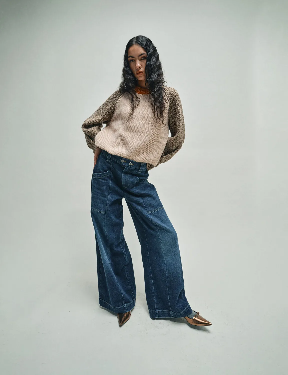 Mos Mosh Fair Scate Jeans Mid Blue Wide Leg