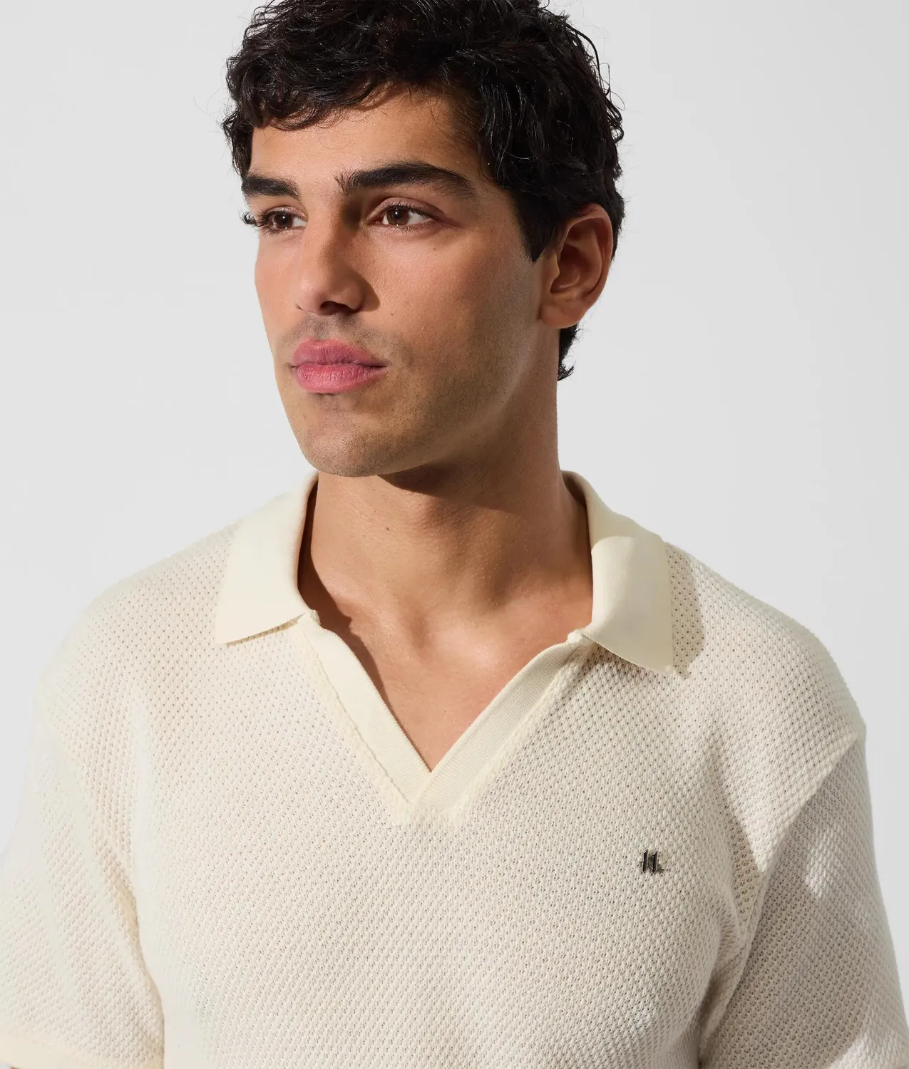 Karl Lagerfeld Monogram Crochet Polo Shirt Herren M
